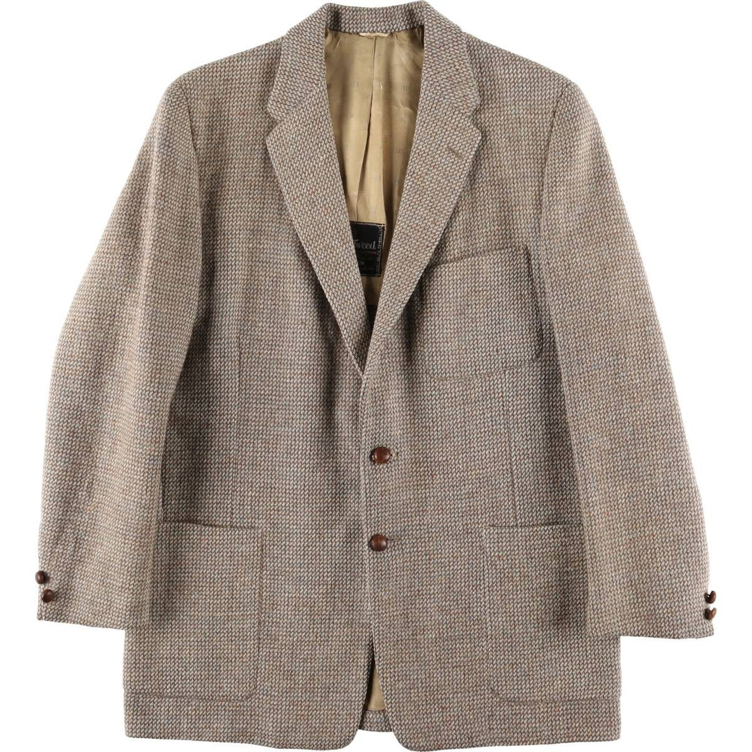 Hudson's Bay Company Harris Tweed Color Nep Wool Tailored Jacket, Men's Size L unclear Beige type Vintage Second Hand