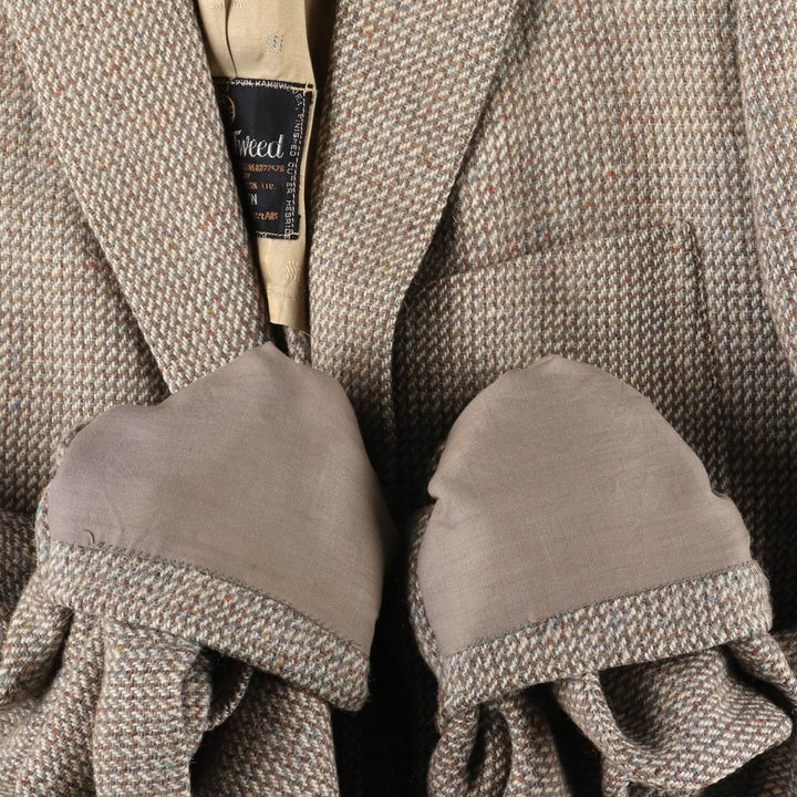 Hudson's Bay Company Harris Tweed Color Nep Wool Tailored Jacket, Men's Size L unclear Beige type Vintage Second Hand
