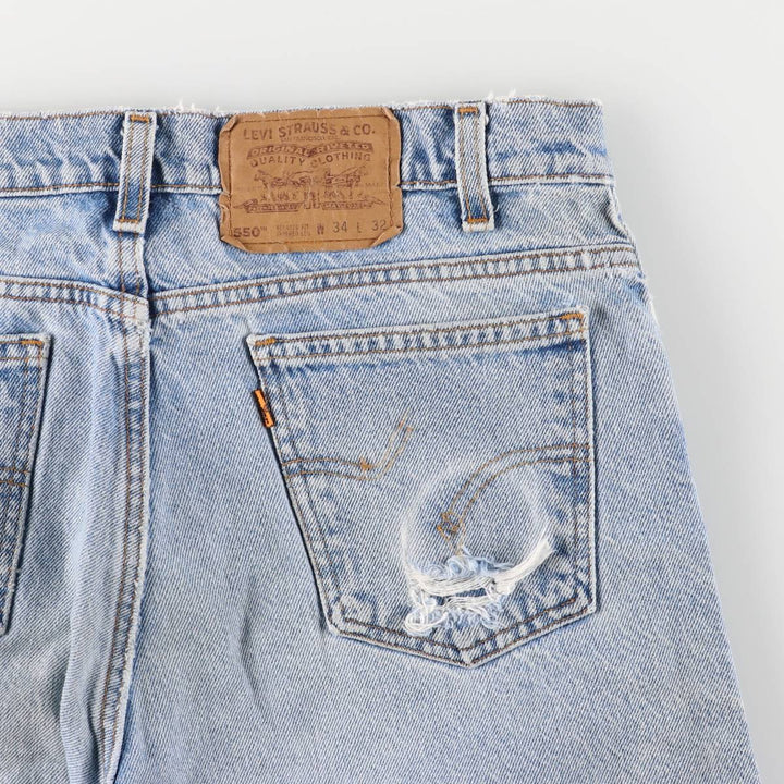 90'S Levi's 10550-0213 Relaxed Fit Tapered Leg Denim Pants with Orange Tab, Men's Size 33 cotton blue type Vintage Second Hand