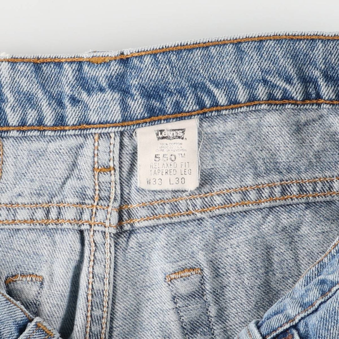90'S Levi's 550-4891 Relaxed Fit Tapered Leg Denim Pants, Made in USA, Men's Size 32, Vintage cotton blue type Vintage Second Hand