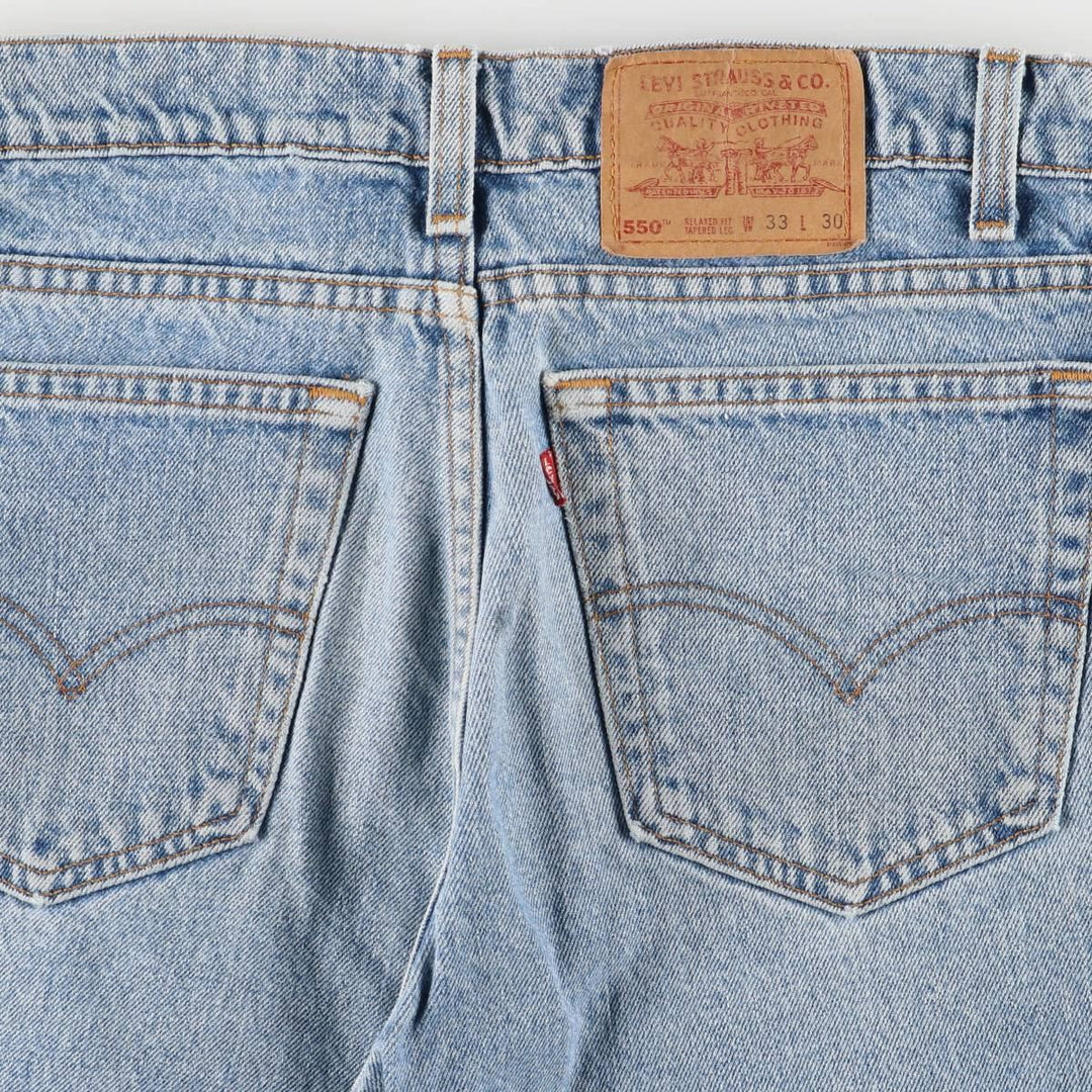 90'S Levi's 550-4891 Relaxed Fit Tapered Leg Denim Pants, Made in USA, Men's Size 32, Vintage cotton blue type Vintage Second Hand