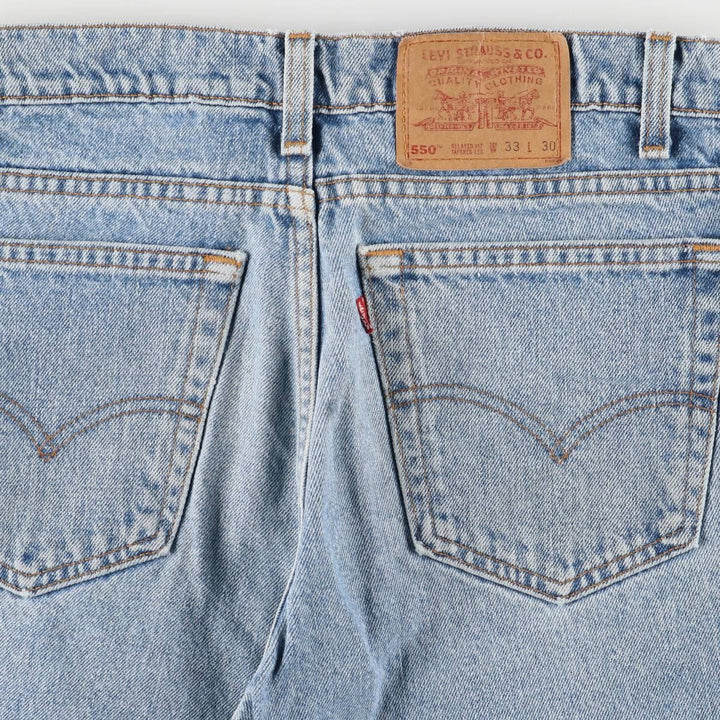 90'S Levi's 550-4891 Relaxed Fit Tapered Leg Denim Pants, Made in USA, Men's Size 32, Vintage cotton blue type Vintage Second Hand