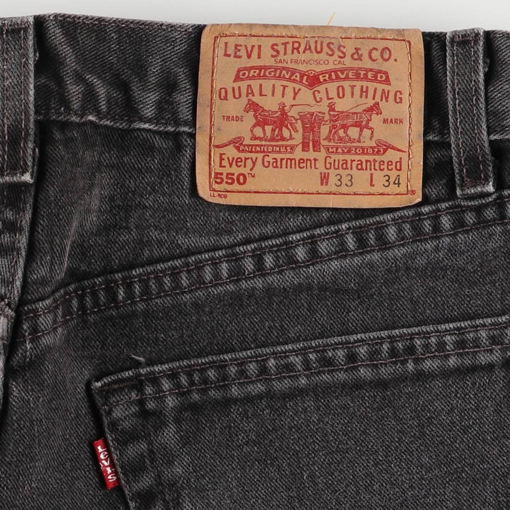 2000'S Levi's 0550-0260 Relaxed Fit Black Denim Tapered Denim Pants, Made in the USA, Men's Size W31 cotton black type Vintage Second Hand