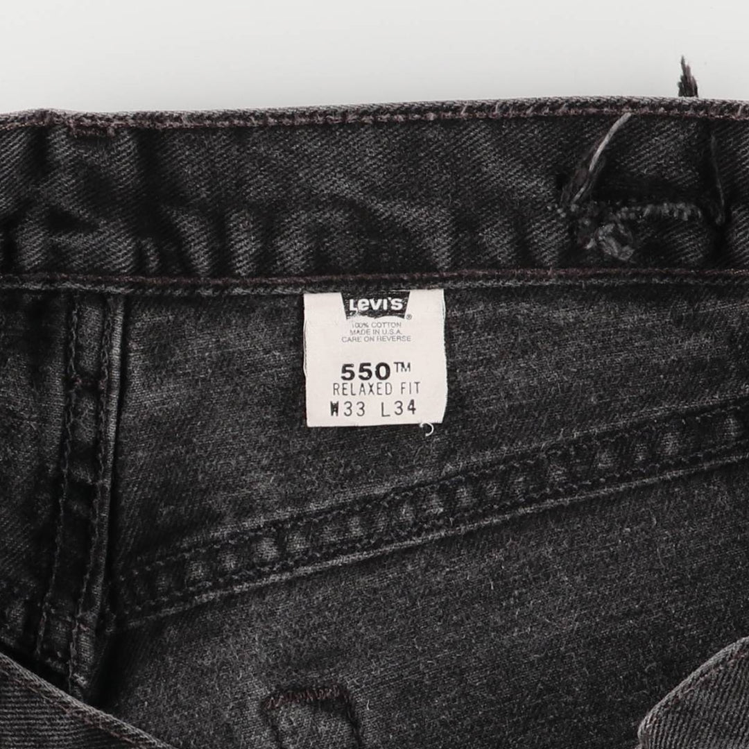 2000'S Levi's 0550-0260 Relaxed Fit Black Denim Tapered Denim Pants, Made in the USA, Men's Size W31 cotton black type Vintage Second Hand