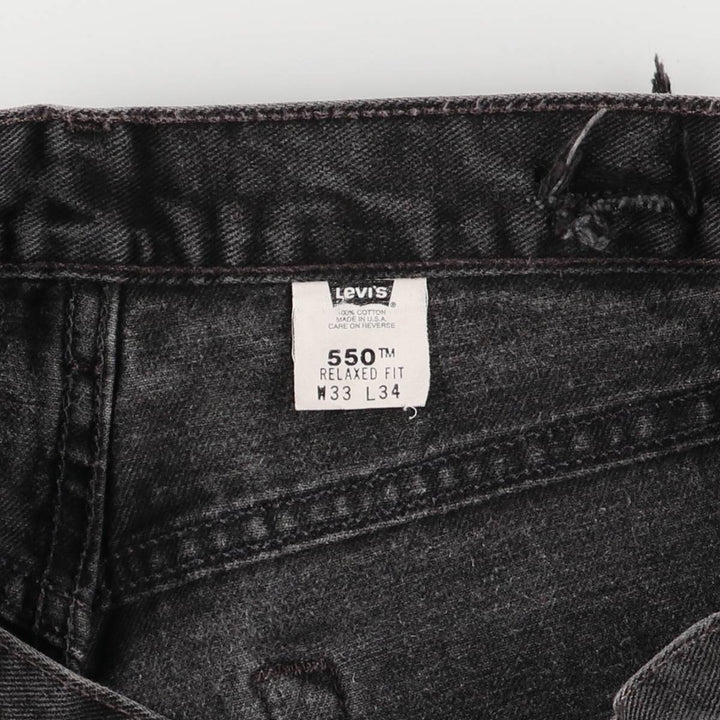 2000'S Levi's 0550-0260 Relaxed Fit Black Denim Tapered Denim Pants, Made in the USA, Men's Size W31 cotton black type Vintage Second Hand