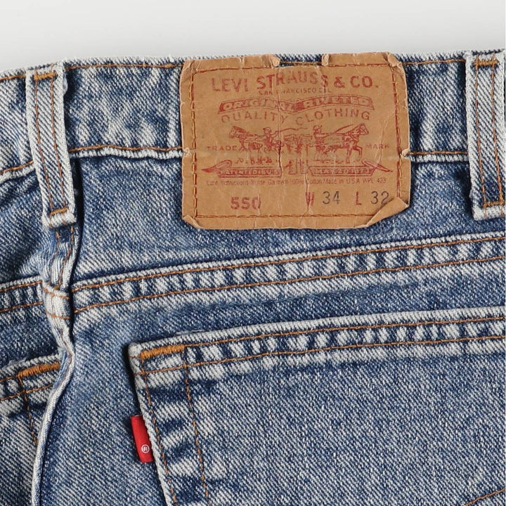 2000'S Levi's 0550-4891 Tapered Denim Pants, Made in USA, Men's Size 34 (approx.) cotton blue type Vintage Second Hand