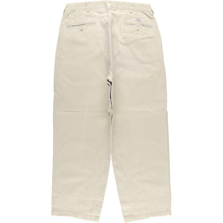 Ralph Lauren POLO by Ralph Lauren ANDREW PANT Two-pleat chino pants for men, equivalent to W34 cotton Beige type Vintage Second Hand