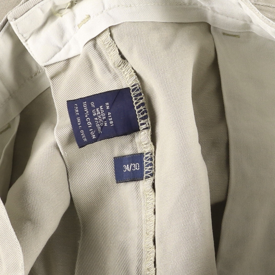 Ralph Lauren POLO by Ralph Lauren ANDREW PANT Two-pleat chino pants for men, equivalent to W34 cotton Beige type Vintage Second Hand