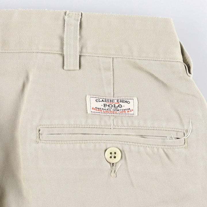 Ralph Lauren POLO by Ralph Lauren ANDREW PANT Two-pleat chino pants for men, equivalent to W34 cotton Beige type Vintage Second Hand