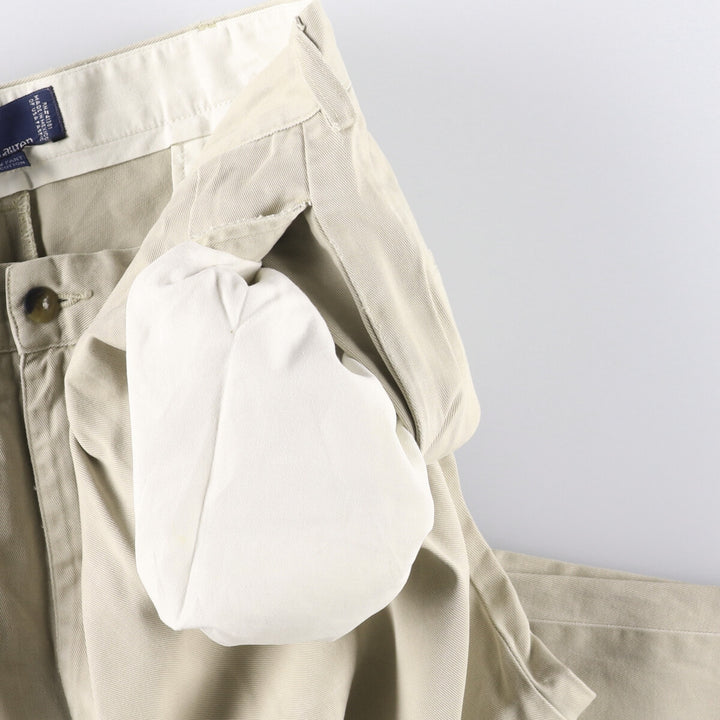 Ralph Lauren POLO by Ralph Lauren ANDREW PANT Two-pleat chino pants for men, equivalent to W34 cotton Beige type Vintage Second Hand