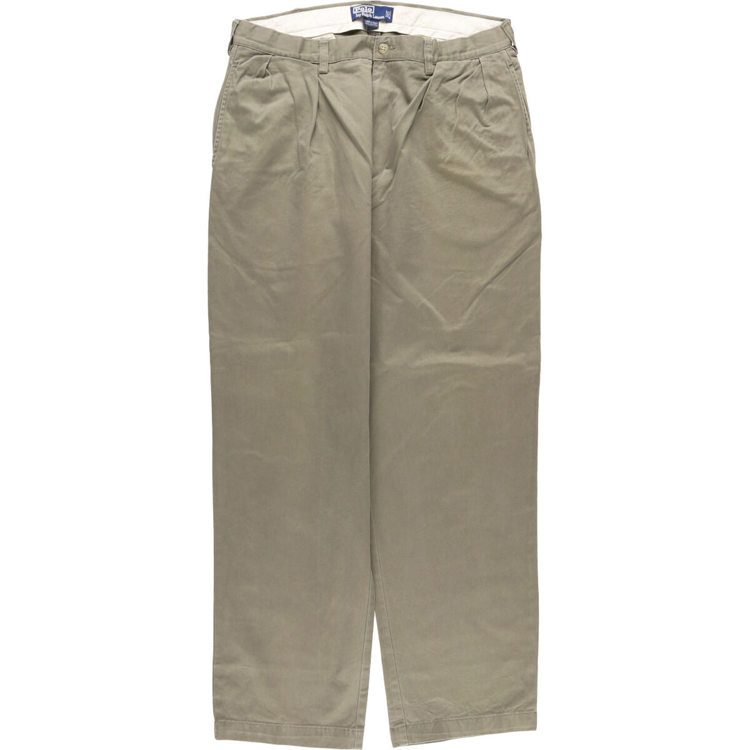 Ralph Lauren POLO by Ralph Lauren ANDREW PANT Two-pleat chino pants for men, equivalent to W34 cotton Khaki type Vintage Second Hand