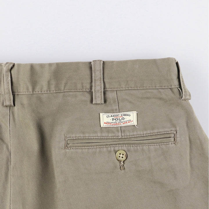 Ralph Lauren POLO by Ralph Lauren ANDREW PANT Two-pleat chino pants for men, equivalent to W34 cotton Khaki type Vintage Second Hand