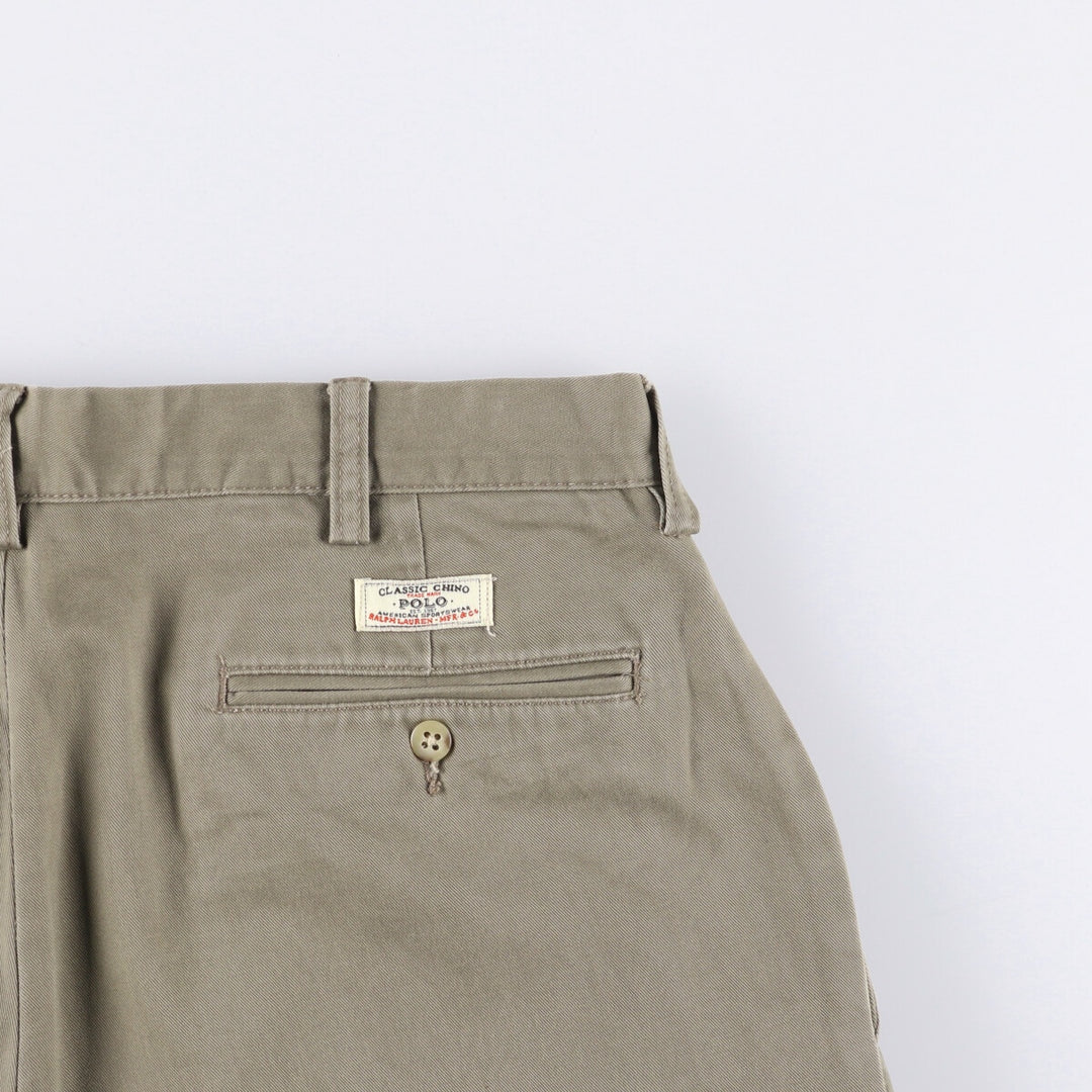 Ralph Lauren POLO by Ralph Lauren ANDREW PANT Two-pleat chino pants for men, equivalent to W34 cotton Khaki type Vintage Second Hand