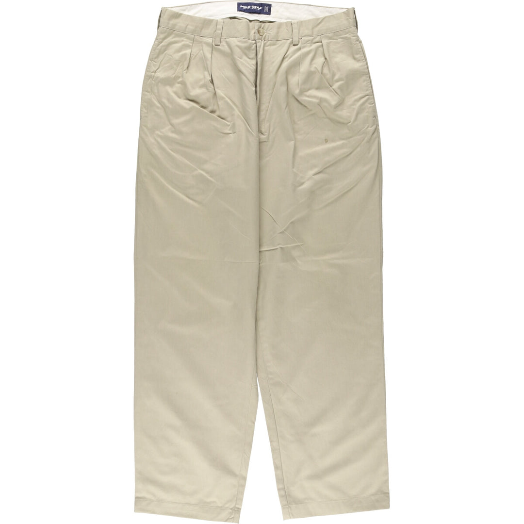Ralph Lauren POLO GOLF Classic Golf Pant, two-pleat chino pants, men's size W34. cotton Beige type Vintage Second Hand