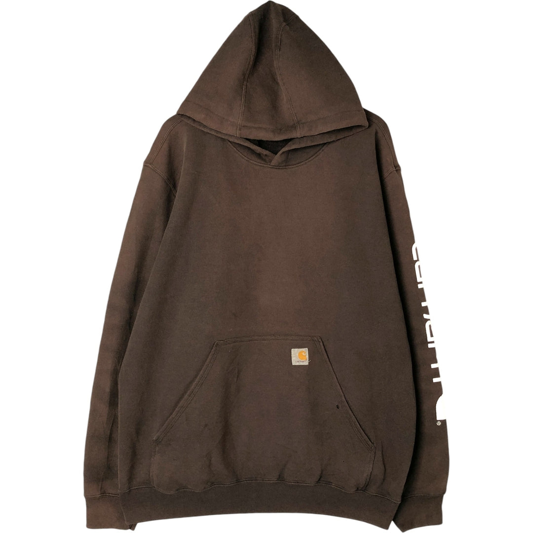 Carhartt ORIGINAL FIT sweatshirt pullover hoodie, men's XL size cotton brown type Vintage Second Hand