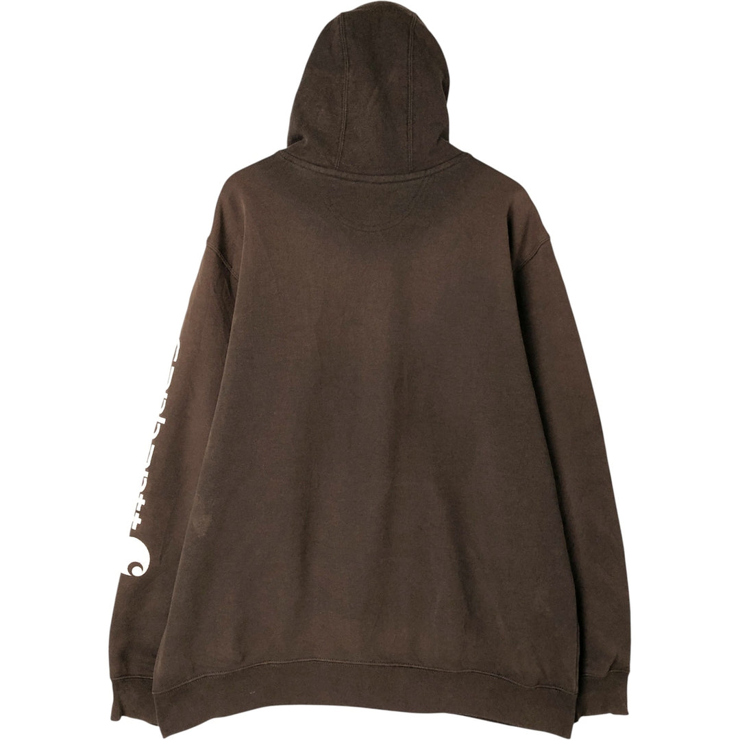 Carhartt ORIGINAL FIT sweatshirt pullover hoodie, men's XL size cotton brown type Vintage Second Hand