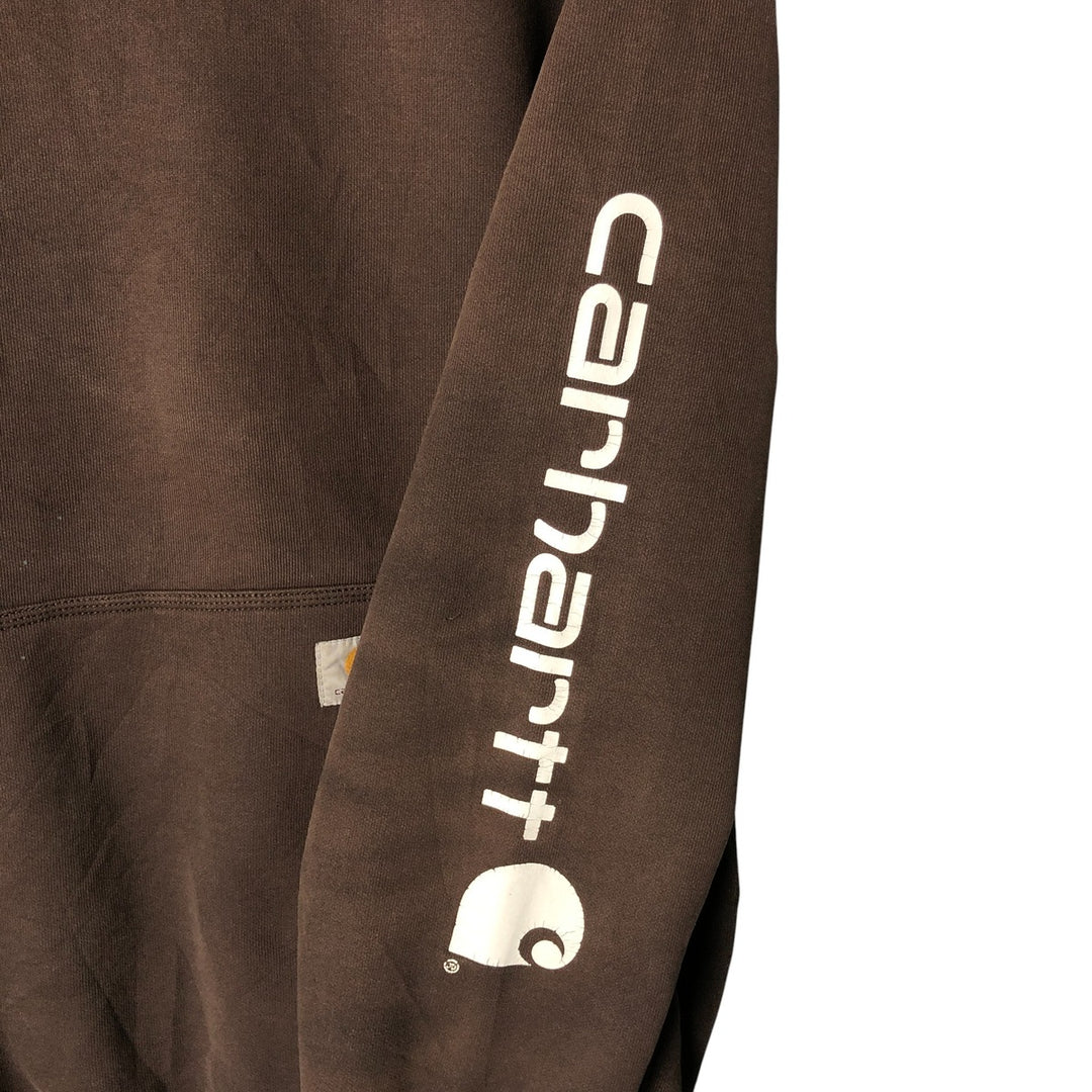 Carhartt ORIGINAL FIT sweatshirt pullover hoodie, men's XL size cotton brown type Vintage Second Hand