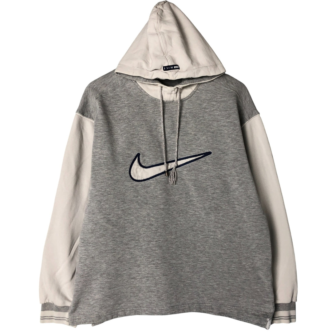 90'S Nike Sweatshirt Pullover Hoodie, Men's Size Medium, Vintage cotton gray type Vintage Second Hand