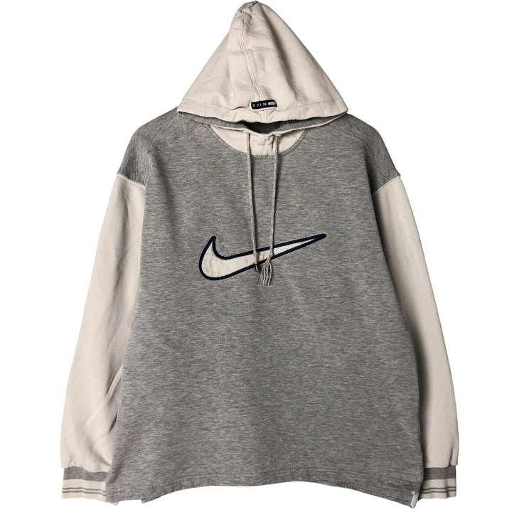90'S Nike Sweatshirt Pullover Hoodie, Men's Size Medium, Vintage cotton gray type Vintage Second Hand