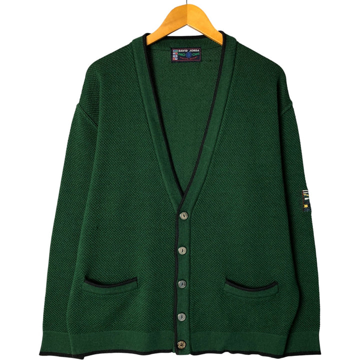 DAVID JORDA Acrylic Knit Cardigan, Men's XL acrylic green type Vintage Second Hand