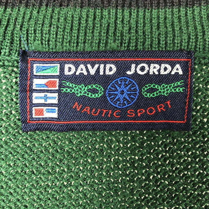 DAVID JORDA Acrylic Knit Cardigan, Men's XL acrylic green type Vintage Second Hand