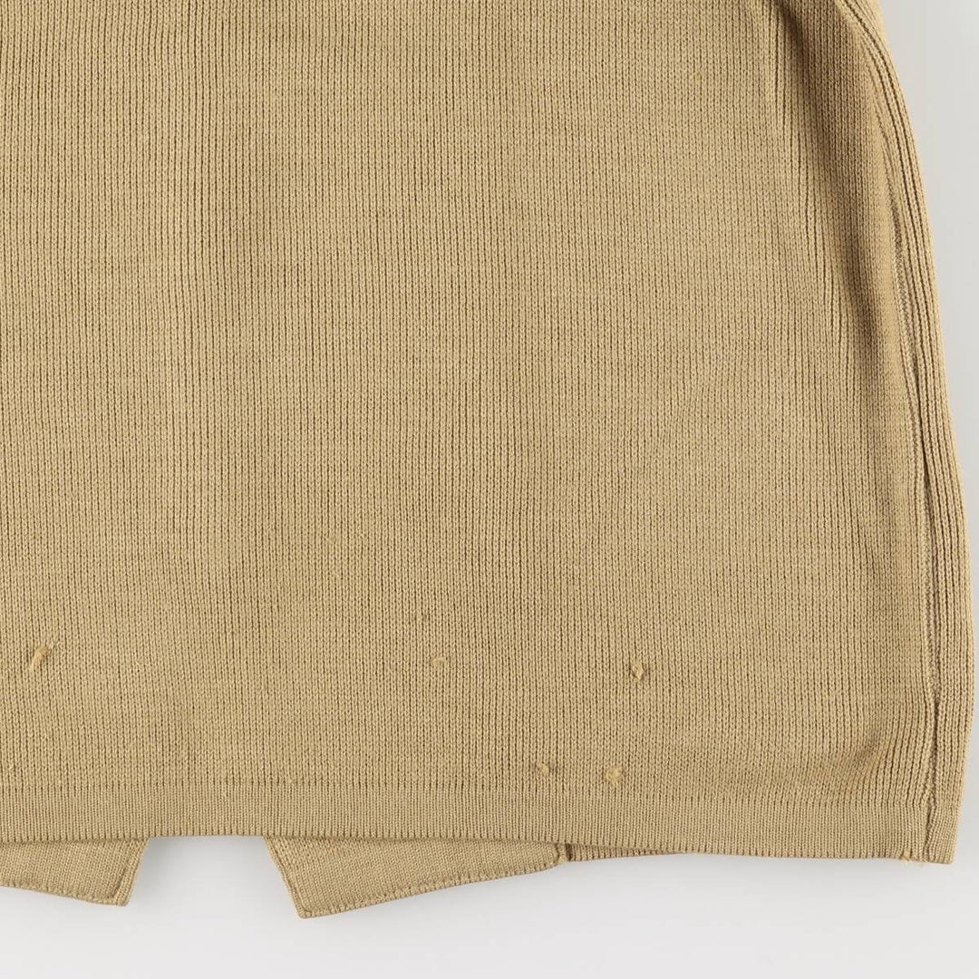 MARCO TRICOT collared knit jacket, men's size L unclear brown type Vintage Second Hand