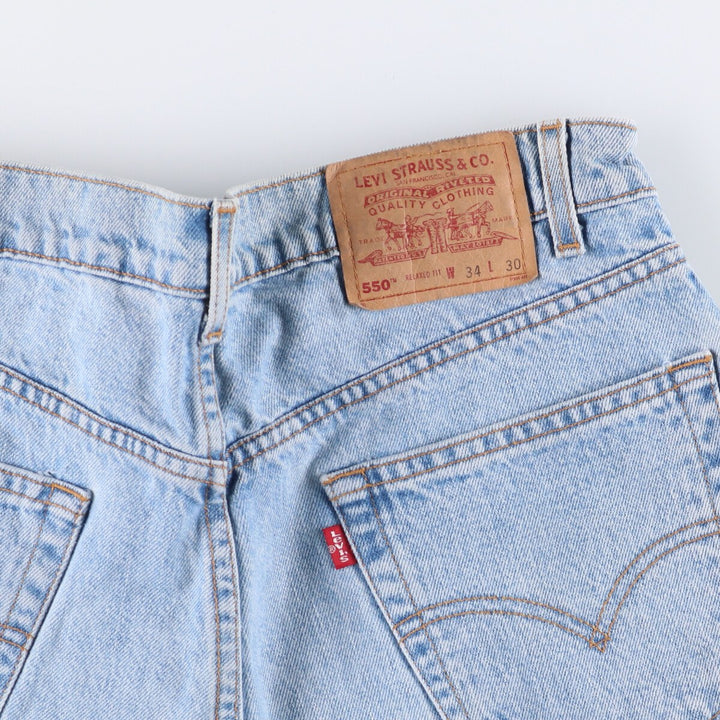 90'S Levi's 550-4834 Relaxed Fit Tapered Denim Pants, Men's, Size 34 (Vintage) cotton Blue type light blue Vintage Second Hand