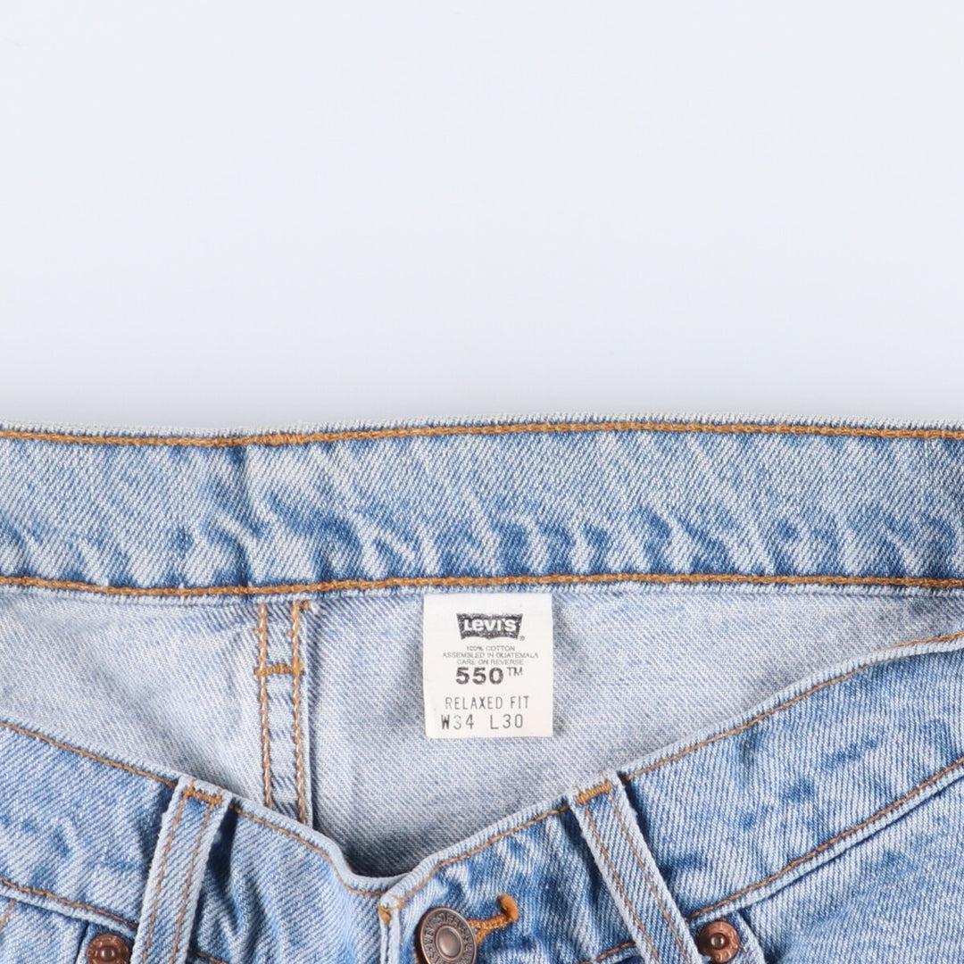 90'S Levi's 550-4834 Relaxed Fit Tapered Denim Pants, Men's, Size 34 (Vintage) cotton Blue type light blue Vintage Second Hand