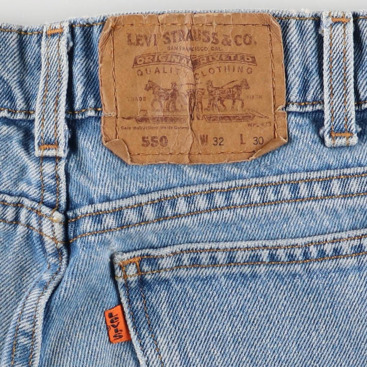 Vintage 1990'S Levi's 550 tapered denim pants with orange tabs, size W32, men's cotton blue type Vintage Second Hand