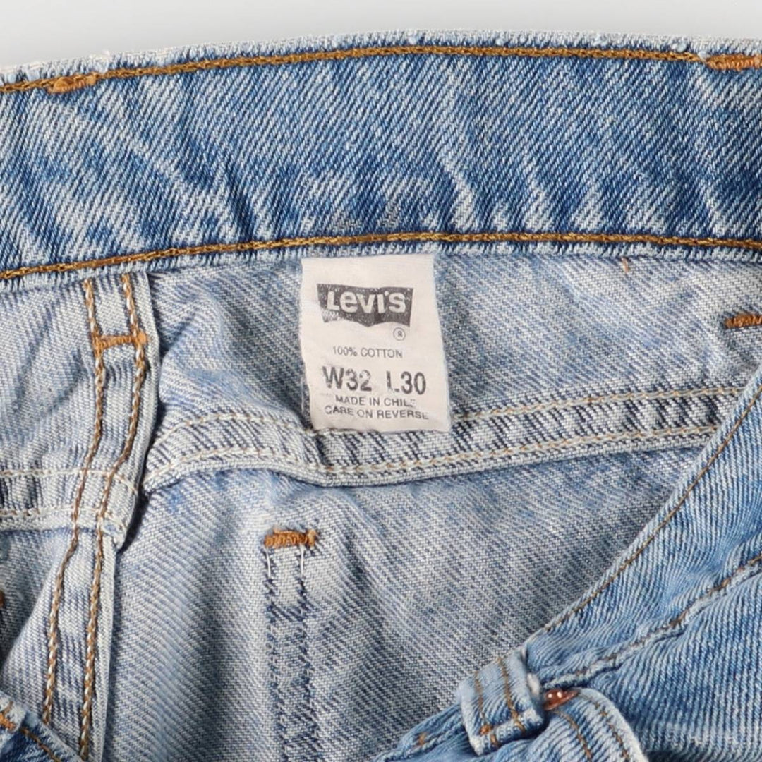 Vintage 1990'S Levi's 550 tapered denim pants with orange tabs, size W32, men's cotton blue type Vintage Second Hand