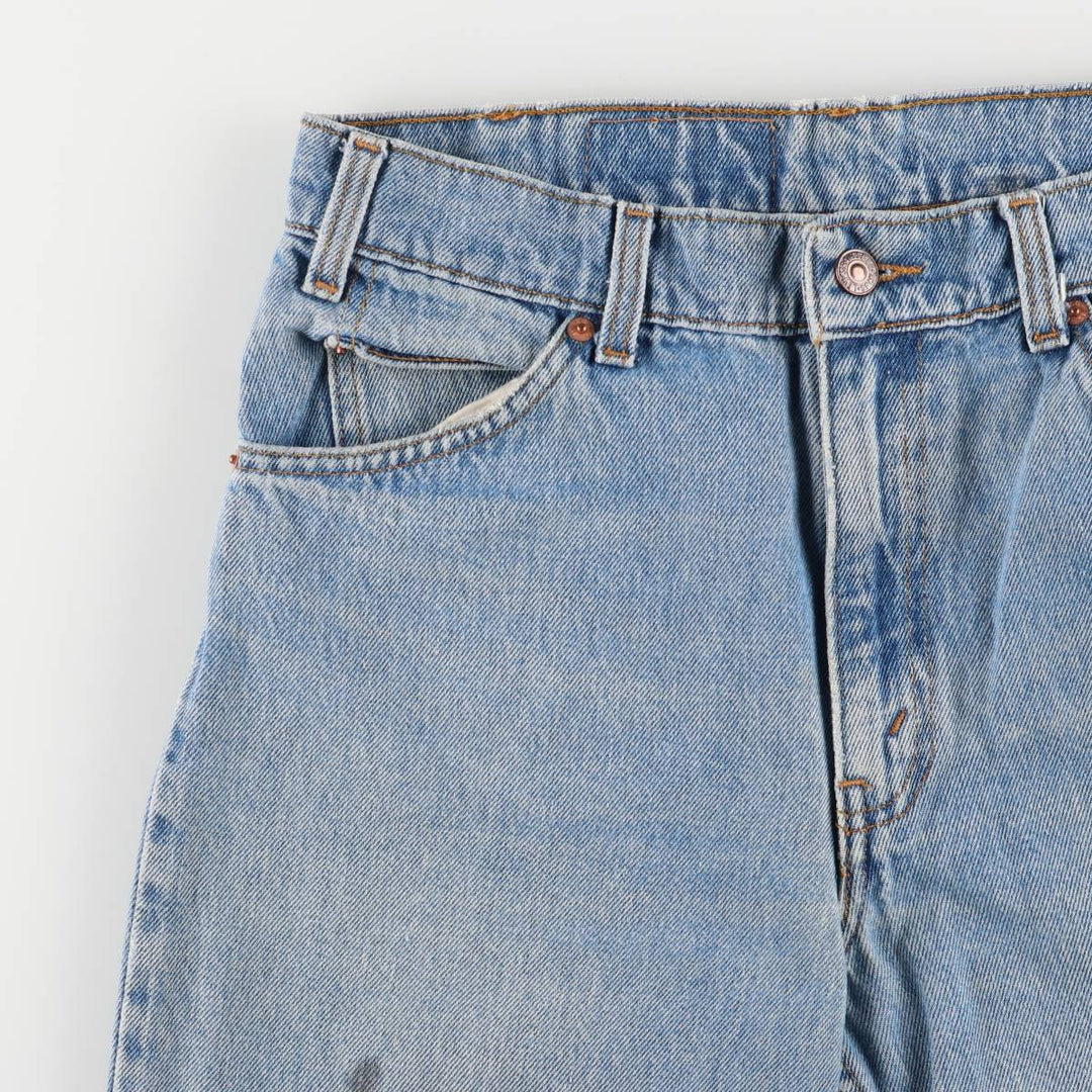 Vintage 1990'S Levi's 550 tapered denim pants with orange tabs, size W32, men's cotton blue type Vintage Second Hand