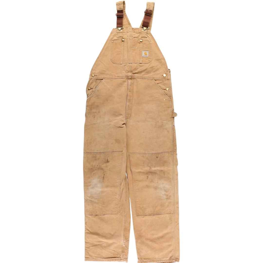 Carhartt Double Knee Duck Overalls for Men (W39) cotton ocher yellow type Vintage Second Hand