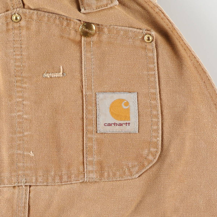 Carhartt Double Knee Duck Overalls for Men (W39) cotton ocher yellow type Vintage Second Hand