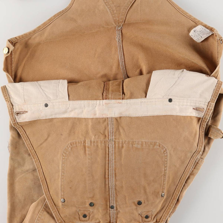 Carhartt Double Knee Duck Overalls for Men (W39) cotton ocher yellow type Vintage Second Hand