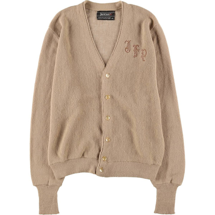 Vintage 1980'S Jantzen knit cardigan, size M, men's unclear brown type Vintage Second Hand