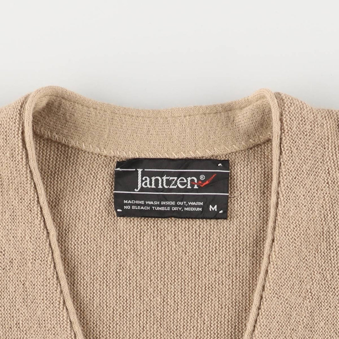 Vintage 1980'S Jantzen knit cardigan, size M, men's unclear brown type Vintage Second Hand