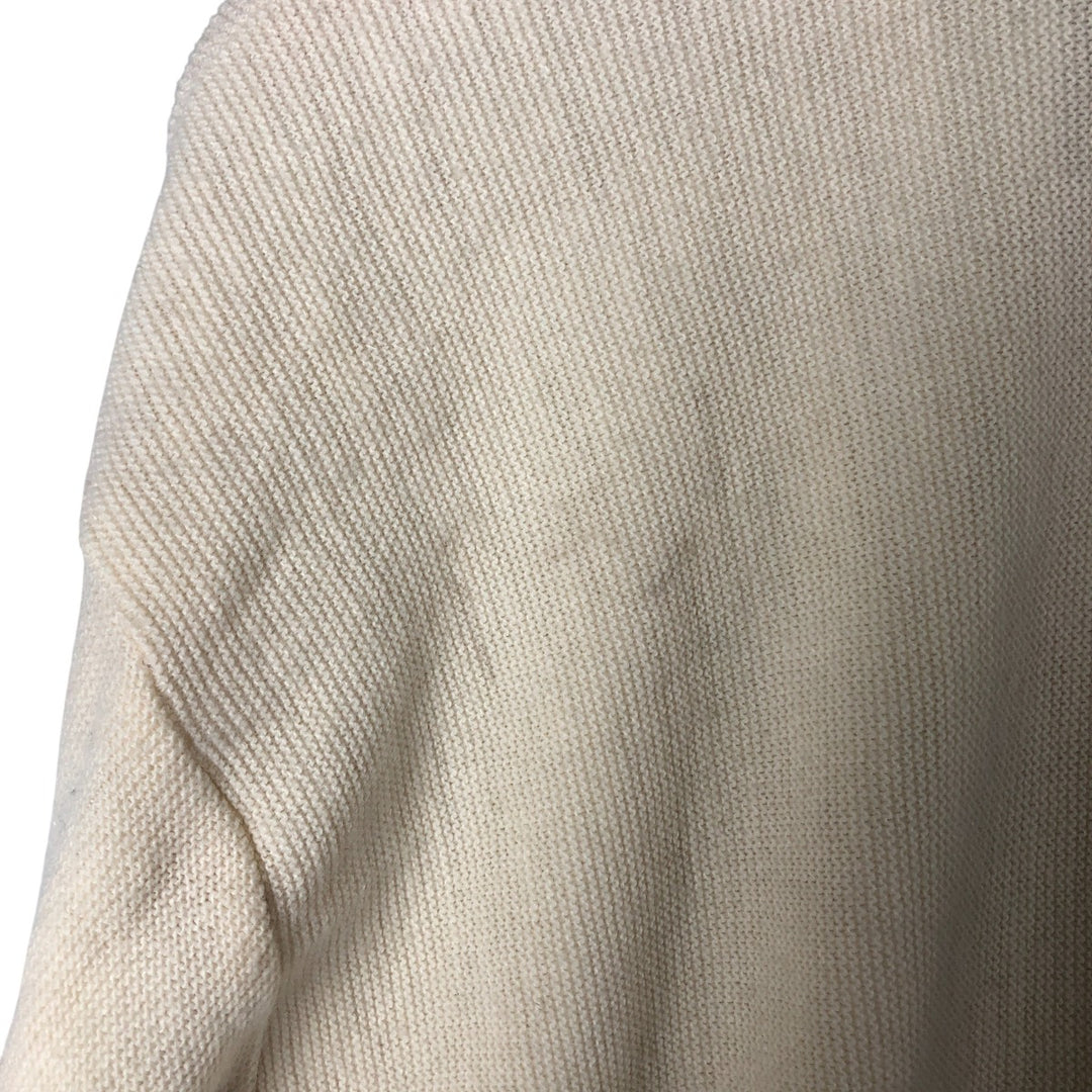 Vintage IZOD acrylic knit cardigan, made in the USA, size L, men's. acrylic ivory Vintage Second Hand
