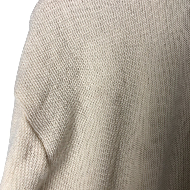 Vintage IZOD acrylic knit cardigan, made in the USA, size L, men's. acrylic ivory Vintage Second Hand