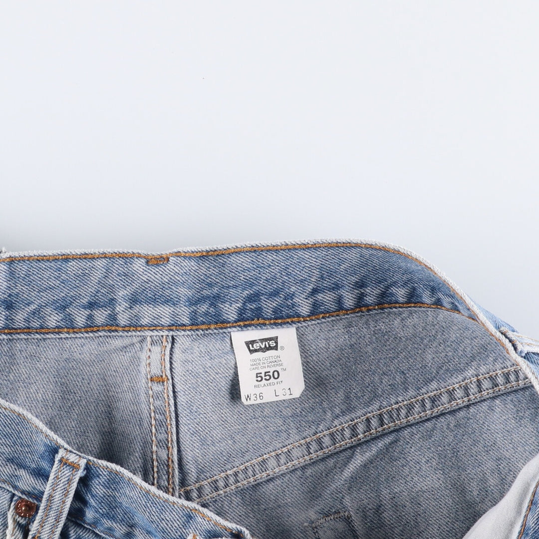 90'S Levi's 00550-4891 Tapered Denim Pants, Made in Canada, Men's Size 36, Vintage cotton blue type Vintage Second Hand