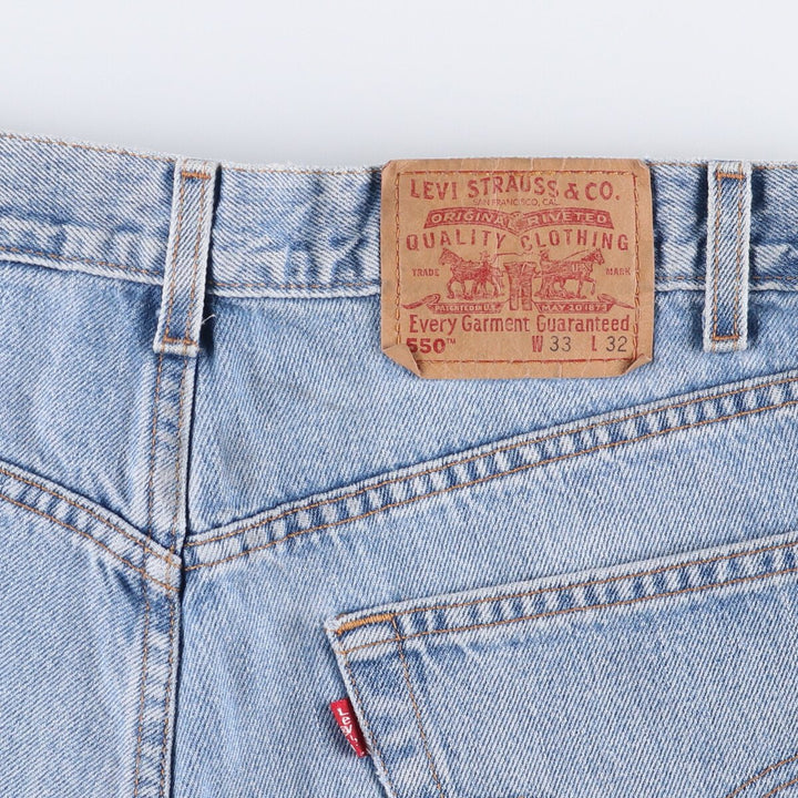 00'S Levi's 550 Relaxed Fit Tapered Denim Pants Men's W33 cotton Blue type light blue Vintage Second Hand