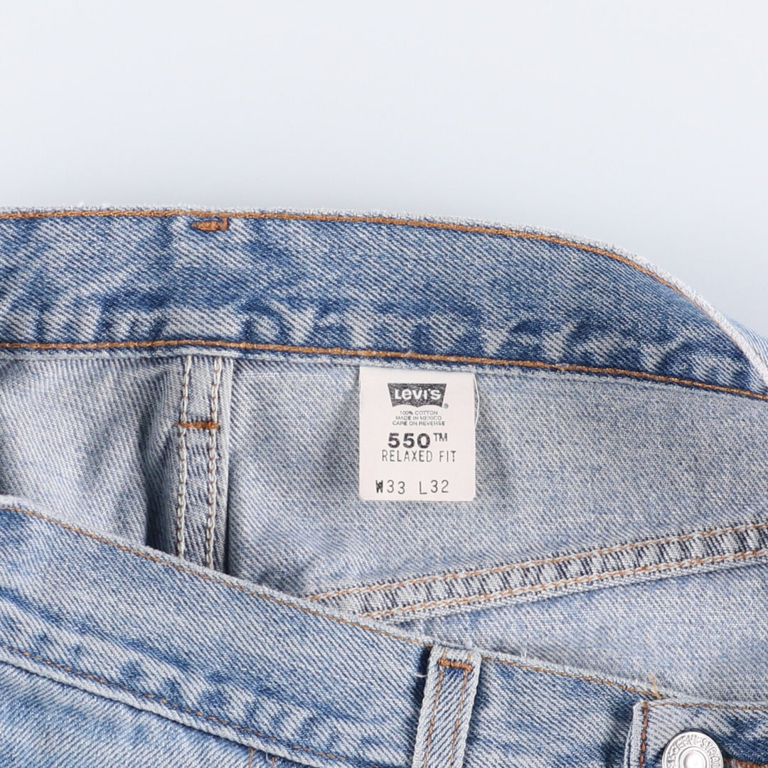 00'S Levi's 550 Relaxed Fit Tapered Denim Pants Men's W33 cotton Blue type light blue Vintage Second Hand