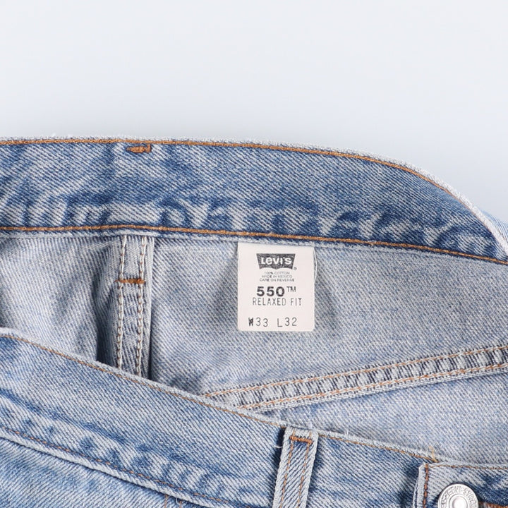 00'S Levi's 550 Relaxed Fit Tapered Denim Pants Men's W33 cotton Blue type light blue Vintage Second Hand