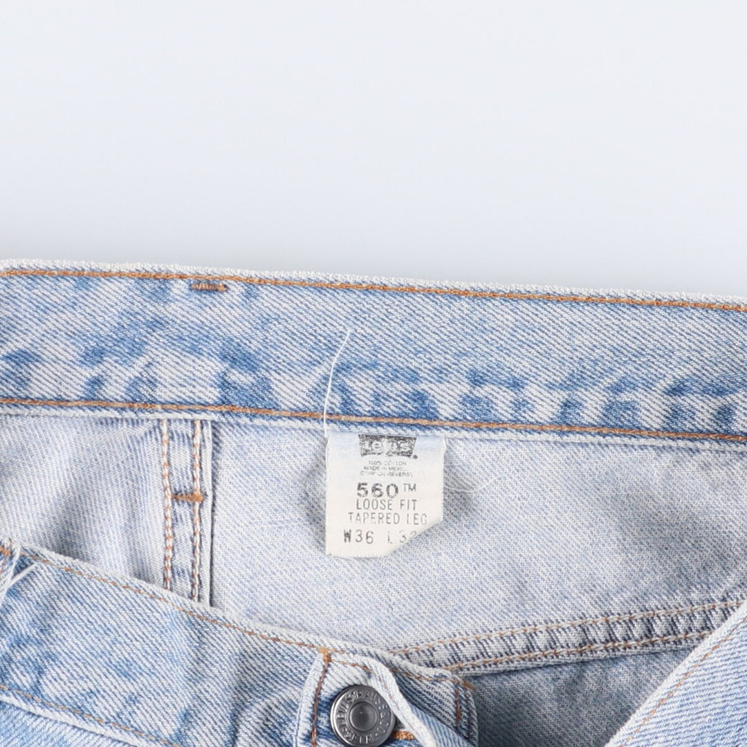 2000'S Levi's 560 Loose Fit Tapered Leg Denim Pants, Men's Size 36 cotton Blue type light blue Vintage Second Hand