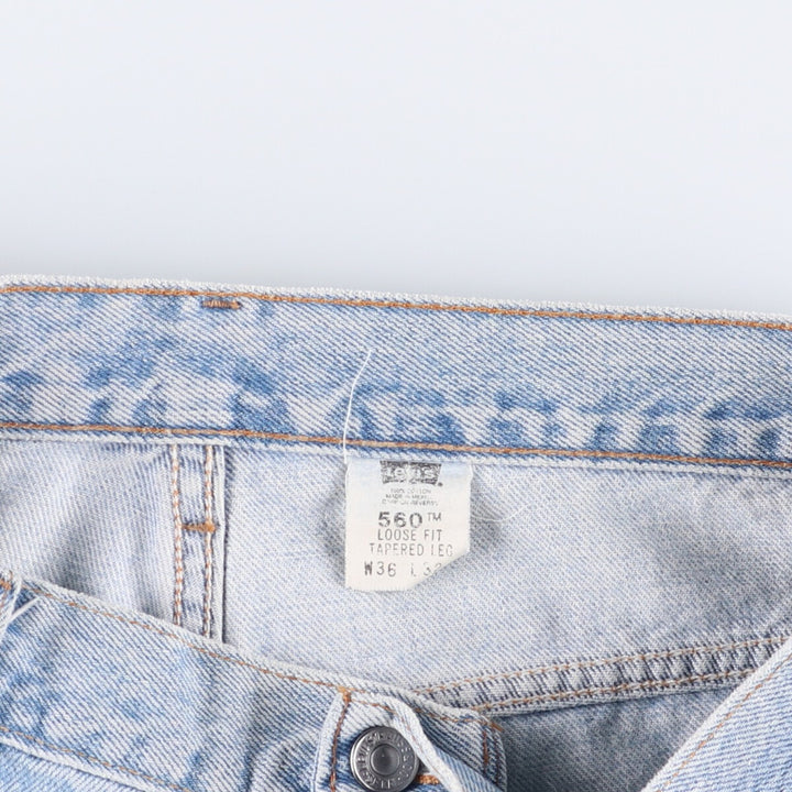 2000'S Levi's 560 Loose Fit Tapered Leg Denim Pants, Men's Size 36 cotton Blue type light blue Vintage Second Hand