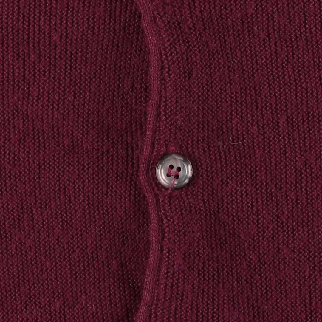 Vintage 1980'S Puritan acrylic knit cardigan, made in the USA, size L, men's acrylic wine-red Vintage Second Hand