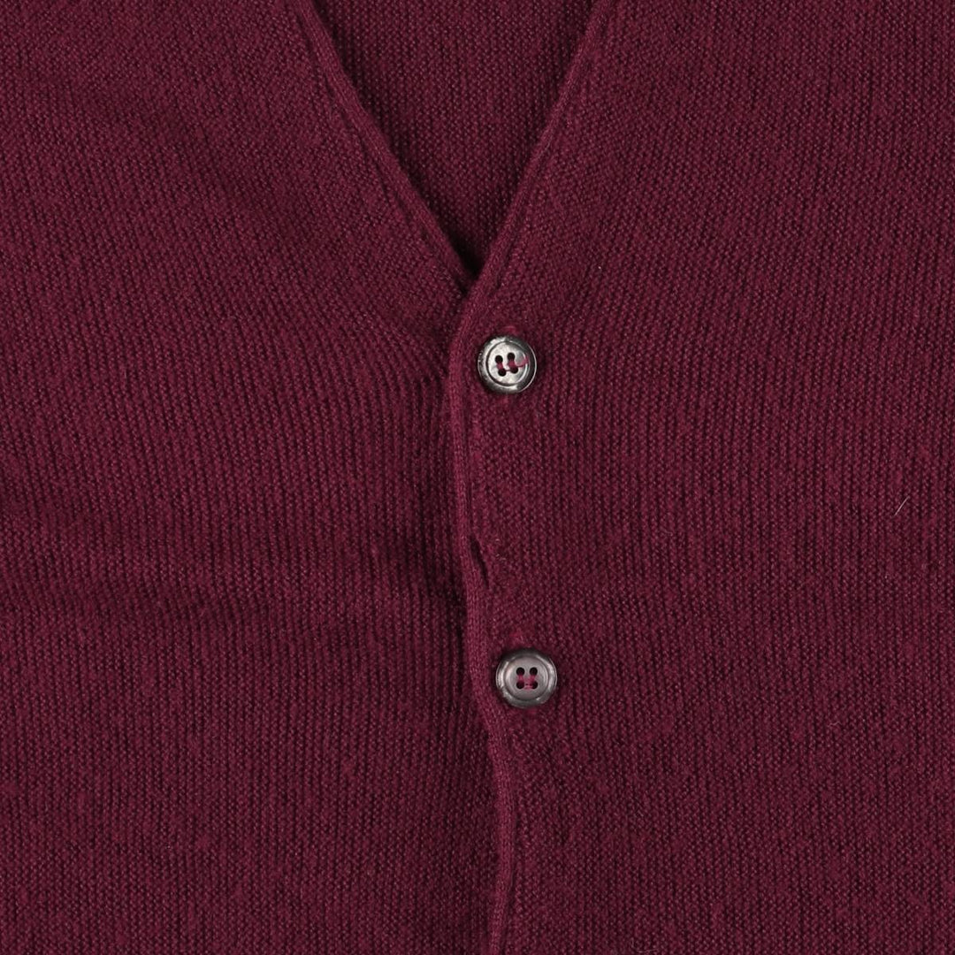 Vintage 1980'S Puritan acrylic knit cardigan, made in the USA, size L, men's acrylic wine-red Vintage Second Hand