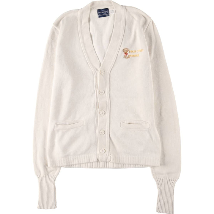 70s-80'S VANTAGE Custom Classics Cotton Knit Cardigan, Made in USA, Men's Size L, Vintage cotton white type Vintage Second Hand