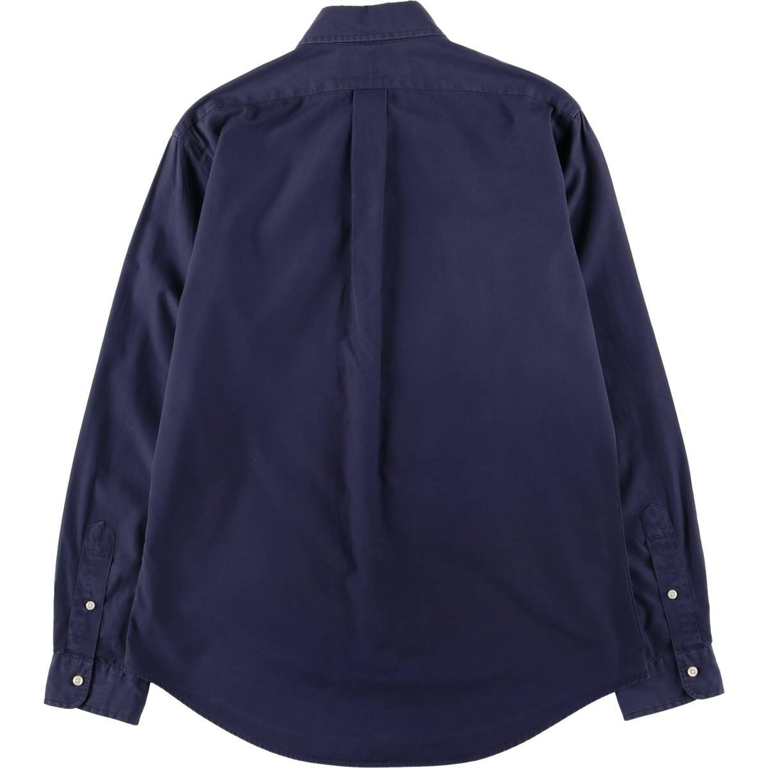 Ralph Lauren CUSTOM FIT long sleeve button down shirt, men's size M cotton navy blue type Vintage Second Hand