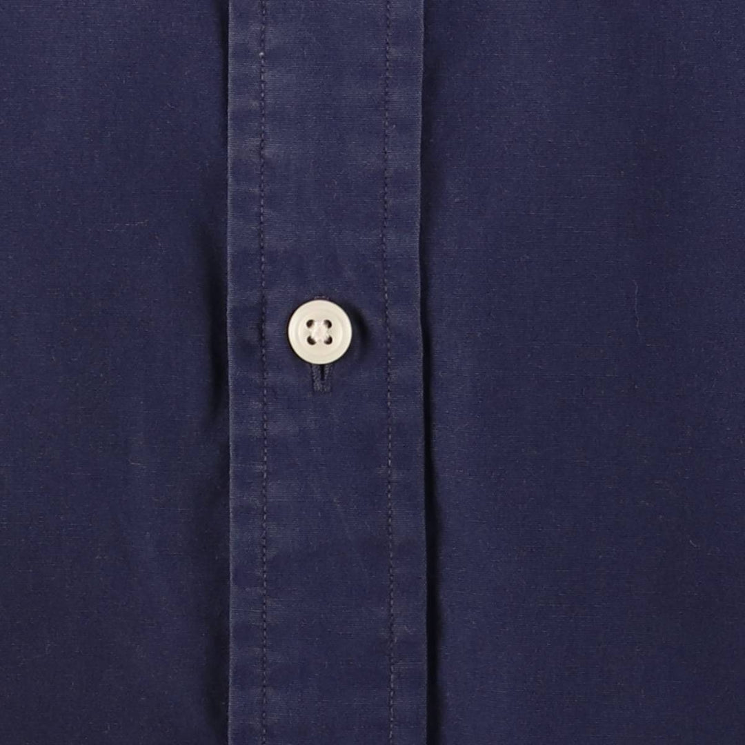 Ralph Lauren CUSTOM FIT long sleeve button down shirt, men's size M cotton navy blue type Vintage Second Hand