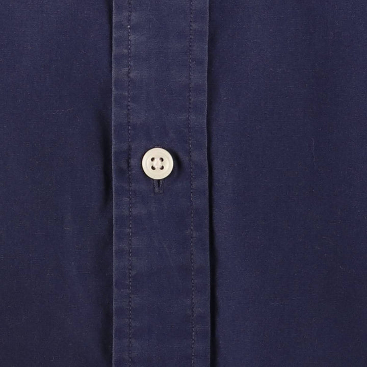 Ralph Lauren CUSTOM FIT long sleeve button down shirt, men's size M cotton navy blue type Vintage Second Hand